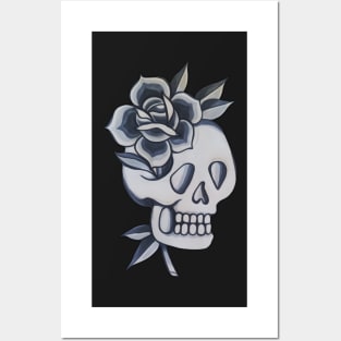 Skull and Rose Posters and Art